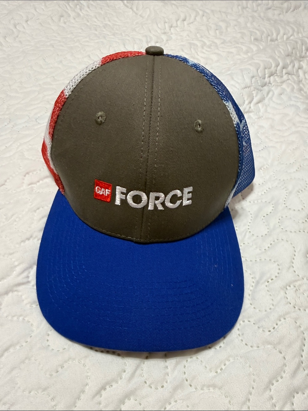 GAF Force Trucker Hat American Flag Mesh Red, White & Blue SnapBack Adjustable
